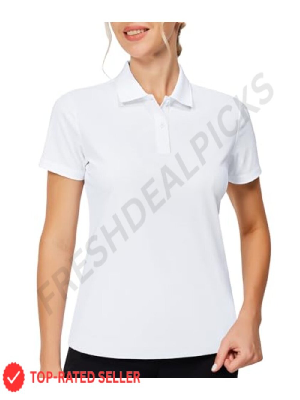 Women's Short Sleeve Polo Shirt Quick Dry UPF 50+ Collared Athletic Golf